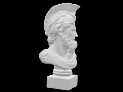 ancient Greek marble head statue 3D print model