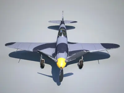 Yak-3 spitfire fighter plane - spitfire fighter plane Low-poly 3D model