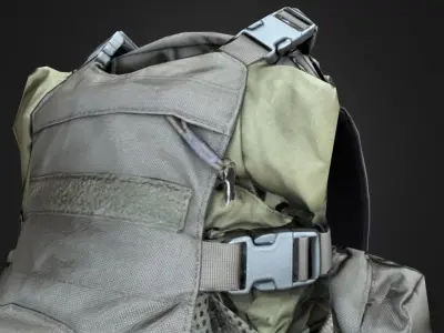 Military Tactical Backpack Low-poly 3D model