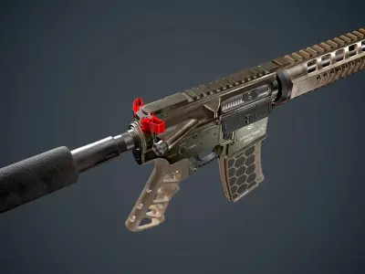 AR 15 Diamondback Low-poly 3D model