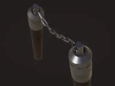 Nunchaku Model - Textures Low-poly 3D model