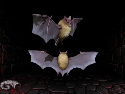 00Bat bat Low-poly 3D model