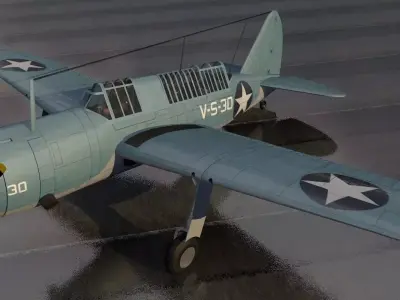 Brewster SB2A Buccaneer 3D model