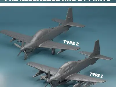 EMB-314 A29 SUPER TUCANO TWINS PACK V2 3D print model