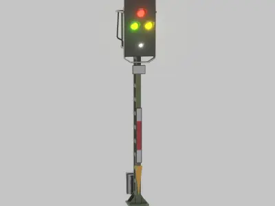 Railway KS-Signal 4500mm Version-3 Low-poly 3D model