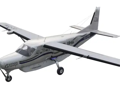 Cessna 208B Grand Caravan Low-poly 3D model
