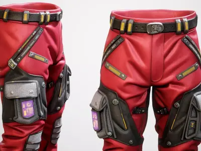 Sci-Fi Pants P02 Low-poly 3D model