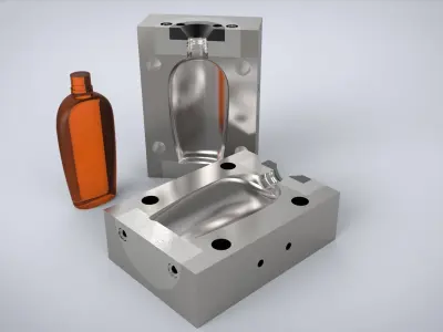 Blow Mold Bottle 250ml 3D model