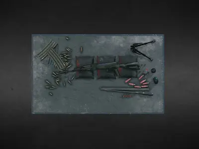 Weapon Table PBR Lowpoly MW2019 Low-poly 3D model