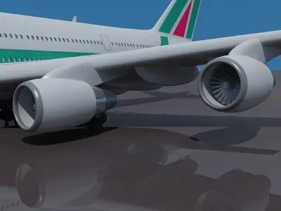 High Detailed Alitalia Airbu a380  3D model