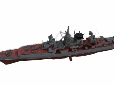 Kresta 2-class cruiser Low-poly 3D model