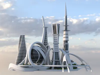 Sci-Fi Futuristic Building Concept 23 3D model