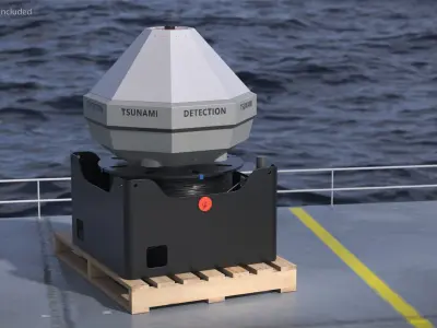 Tsunami Detection Buoy with Sensor Housing 3D model