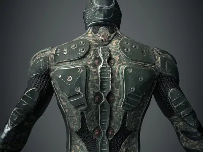 Future Warrior PBR Low-poly 3D model