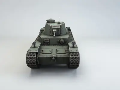Low Poly Type 1 Chi He medium tank Low-poly 3D model