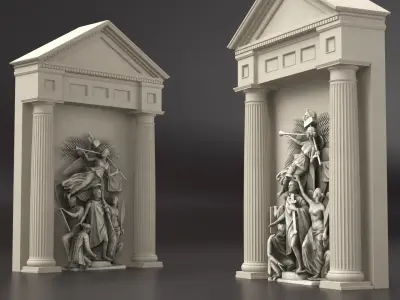 Angelic War Memorial Niche Beige 3D model