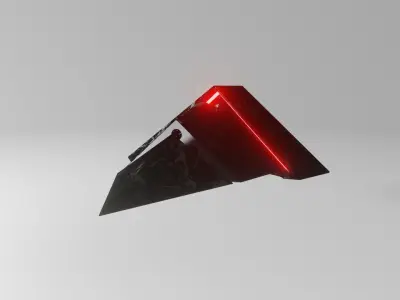 Flying Charizomotic megalith Low-poly 3D model