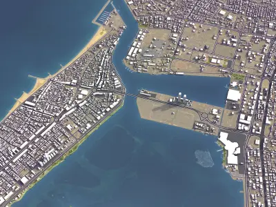 Ras al-Khaimah - 3D City Model Low-poly 3D model