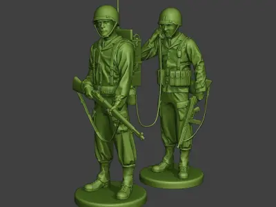 American engineer soldiers ww2 SCR-300 A9 3D print model