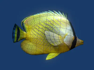 Schooling Fish  Low-poly 3D model