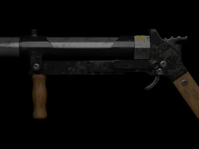 Pipe Hand Cannon Shotgun Low-poly 3D model