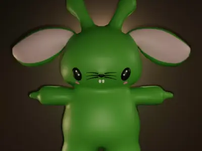 Cute bunny lowpoly 3d  model Low-poly 3D model