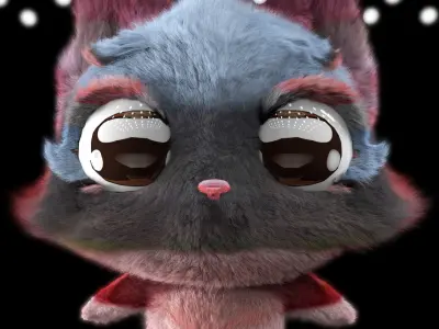 Firefox peluche  Low-poly 3D model