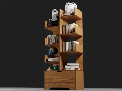 book shelf Free low-poly 3D model