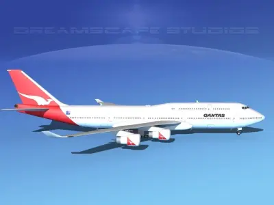 Boeing 747-8I Qantas 3D model