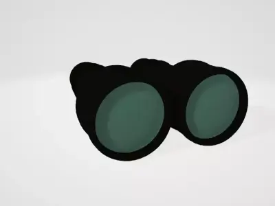 Old Tripod Binocular and Binocular Low-poly 3D model