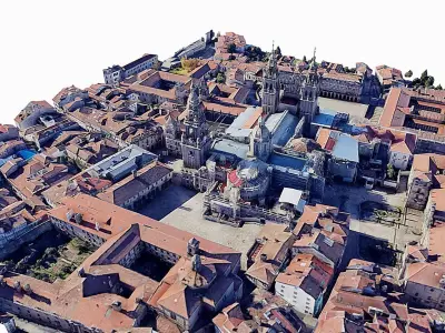 Santiago de Compostela Cathedral Low-poly 3D model