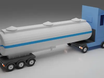 Truck Low-poly tanker 3D model
