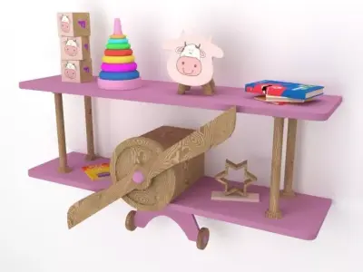 airplane shelf for baby room Free 3D model