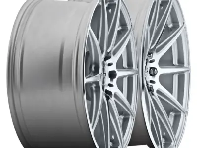 Niche Essen Wheel Silver With Machined Face Low-poly 3D model