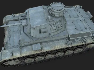 Panzer 3 tank Low-poly 3D model