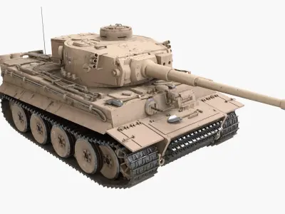 German WW2 Army Tank Low-poly 3D model