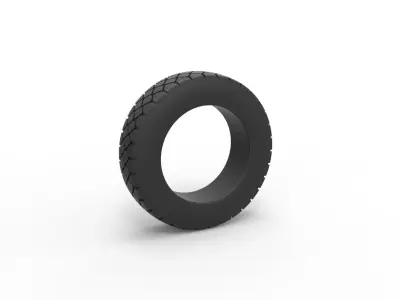 Truck tire 2 Scale 1 to 25 3D print model