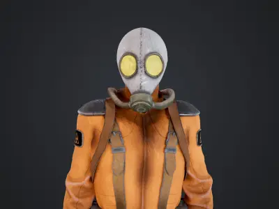 Radioactive Soldier Low-poly 3D model
