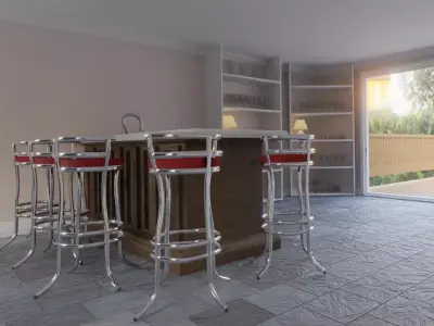 Modern Bar Stool Free 3D model buy