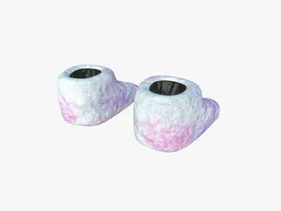 Slippers G07 White Purple Dino Paw - Costume Character Design Low-poly 3D model