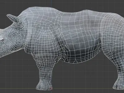 Rhino Hybrid Game Low-poly 3D model