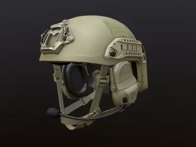FAST Helmet and AMP Headset Low-poly 3D model