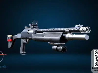 Ultra Realistic Shourt Gun High Detail Game Ready Asset Low-poly 3D model