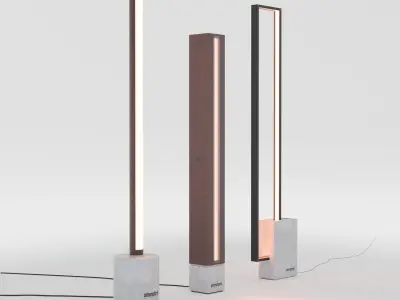 3 floor concrete lamps Free 3D model