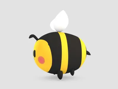 Cartoon Bee Low-poly 3D model