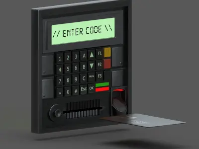 Access Control Panel Low-poly 3D model