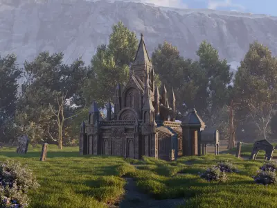 Medieval Fantasy Temple 3D model