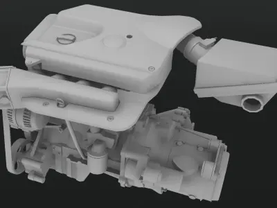 Volkswagen EA113 AWP 20v Turbo engine Low-poly 3D model