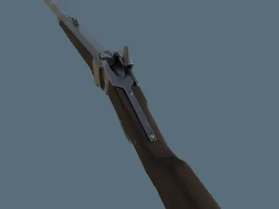 Sharps rifle simple low-poly model Low-poly 3D model
