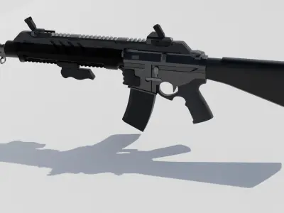 3d gun model Low-poly 3D model